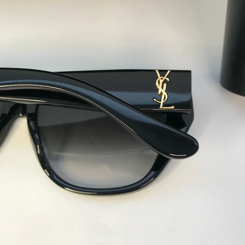 💯 - New Authentic SAINT LAURENT SLM8/F Sunglasses Black - Picture 9 of 11